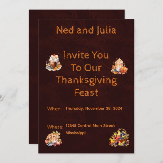 感謝祭招待状 招待状 (正面/裏面)