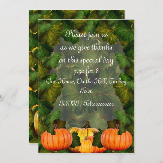 感謝祭招待状 招待状 (正面/裏面)