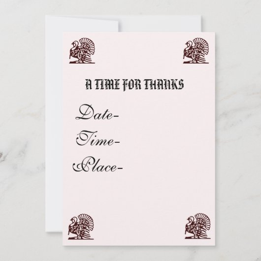 感謝祭招待状 招待状 (裏面)