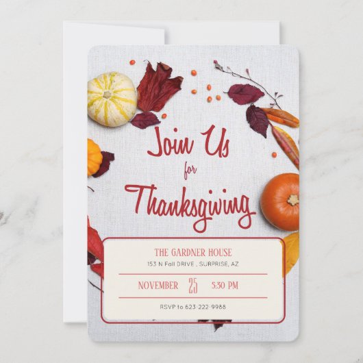 感謝祭招待状 招待状 (正面)