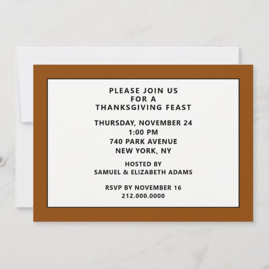 感謝祭招待状 招待状 (裏面)