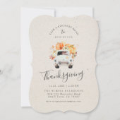 感謝祭招待状 | 秋素朴収穫 招待状 (正面)