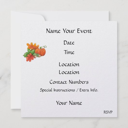 感謝祭招待状- SRF 招待状 (裏面)