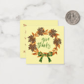 感謝祭招待 ノートカード (正面/裏面インサイチュ)
