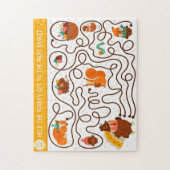 感謝祭救済のトルコは果物の子供を見つける ジグソーパズル (縦)