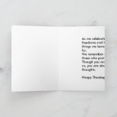 感謝祭旗 – 軍隊感謝祭 – ソン シーズンカード (内部)