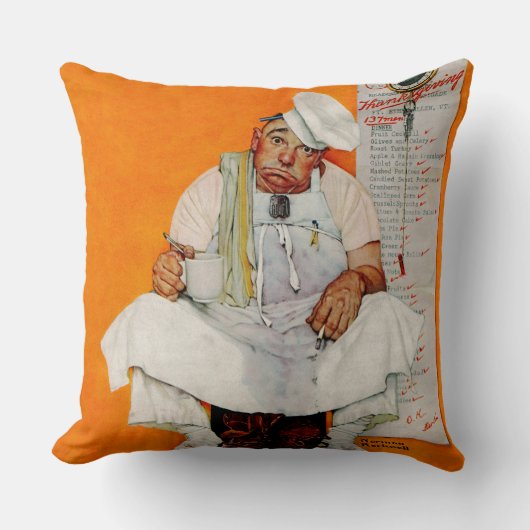 感謝祭日の青 クッション (正面)