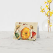 感謝祭最高ののアンティークを願う カード (黄色い花)