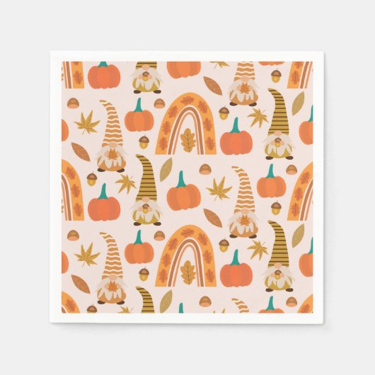 感謝祭格言とカボチャ離れと スタンダードカクテルナプキン (正面)