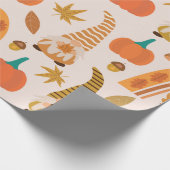 感謝祭格言とレインボーと紅葉 ラッピングペーパー (角)