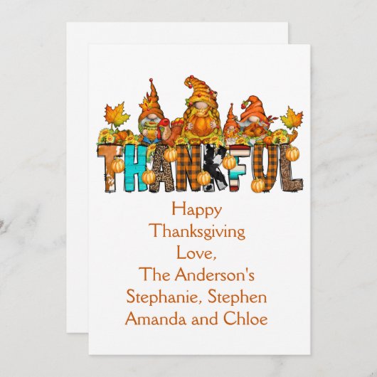 感謝祭格言感謝祭デイフラットホリデーカード シーズンカード (正面/裏面)