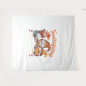 感謝祭格言秋レオパードターキーエッセンシャルト タペストリー (正面(横))