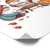 感謝祭格言秋レオパードターキーエッセンシャルト ポスター (角)