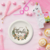 感謝祭水カラー秋フローラボホリース ペーパープレート (パーティー)