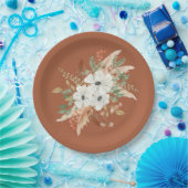 感謝祭水カラー秋フローラ ペーパープレート (パーティー)