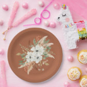 感謝祭水カラー秋フローラ ペーパープレート (パーティー)