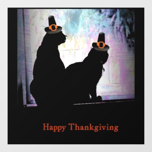 感謝祭猫ちゃんウィンドウの固定 ウィンドウサイン (シート)