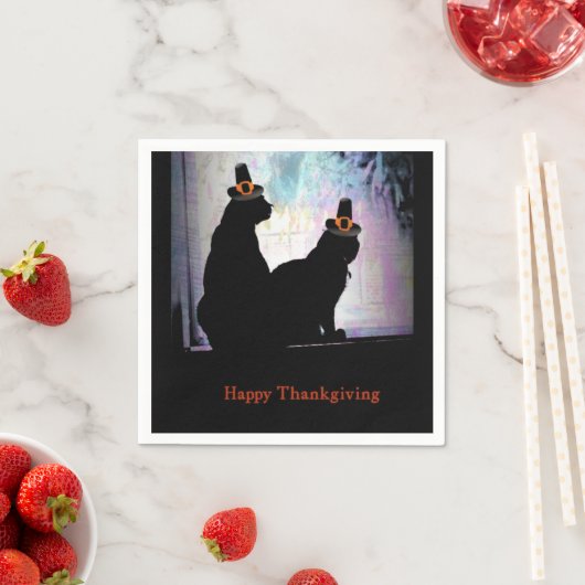 感謝祭猫ちゃん スタンダードカクテルナプキン (インサイチュ)