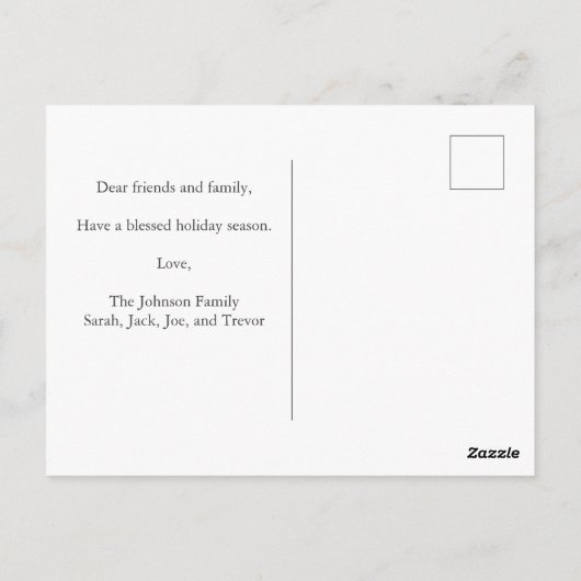 感謝祭生まれたばかりの写真秋ベビー発表 ポストカード (裏面)