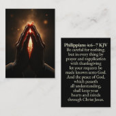 感謝祭祈りの言葉 – フィリップ4:6-7 KJVカード 名刺 (正面/裏面)