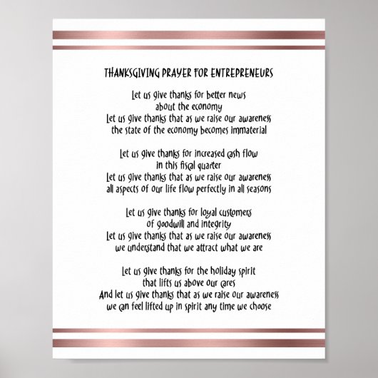 感謝祭祈りの言葉for起業家 ポスター (正面)