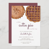 感謝祭秋かわいこちゃんパイベイビーシャワー招待状 招待状 (正面/裏面)