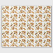 感謝祭秋アコーンウォーターカラー ラッピングペーパー (フラット)