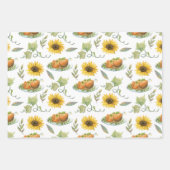 感謝祭秋ウォーターカラーターキーパンプキン ラッピングペーパーシート (正面2)