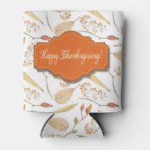 感謝祭秋ウッドランドパターン 缶クーラー (正面)