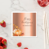 感謝祭秋カボチャの収穫銅 スタンダードカクテルナプキン (インサイチュ)