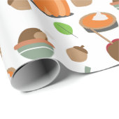 感謝祭秋カボチャ食品 ラッピングペーパー (ロールコーナー)