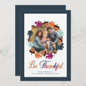 感謝祭秋カラーリース写真 シーズンカード (正面/裏面)