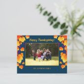 感謝祭秋グレープオレンジ葉金ゴールド写真 シーズンポストカード (スタンド正面)