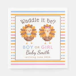 感謝祭秋ジェンダーがトルコを明かす スタンダードランチョンナプキン