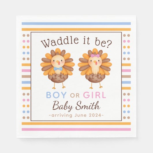 感謝祭秋ジェンダーがトルコを明かす スタンダードランチョンナプキン (正面)