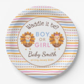 感謝祭秋ジェンダーがトルコを明かす ペーパープレート (正面)