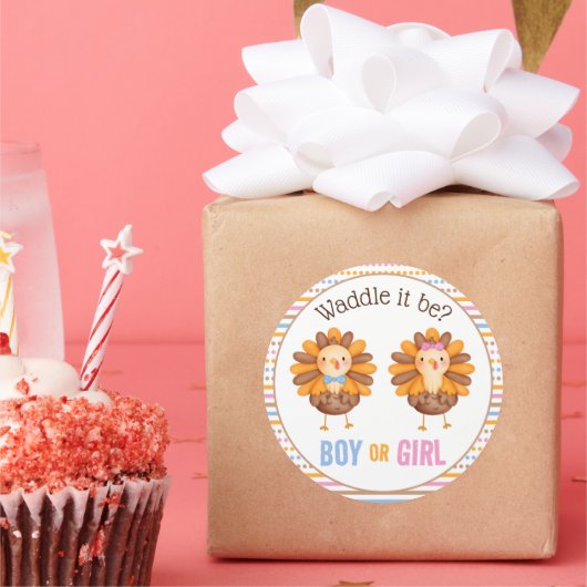 感謝祭秋ジェンダーがトルコを明かす ラウンドシール (パーティー)