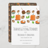 感謝祭秋ディナートルコパーティーミックス 招待状 (正面/裏面)