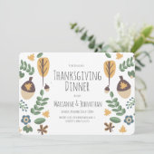 感謝祭秋ディナーパーティーグリーナリーアコーンリーフ 招待状 (スタンド正面)