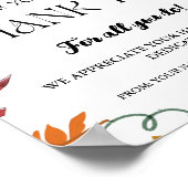 感謝祭秋トリートサンキュー感謝記号 ポスター (角)