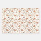 感謝祭秋バタフライBOHOフローラ秋 ラッピングペーパーシート (正面2)