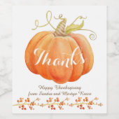 感謝祭秋パンプキンアートカスタムワインラベル ワインラベル (シングルラベル)