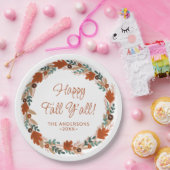 感謝祭秋リースハッピー秋ヤール ペーパープレート (パーティー)