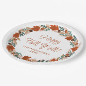 感謝祭秋リースハッピー秋ヤール ペーパープレート (アングル)