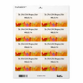 感謝祭秋リーフ縁ど紙ラベル名タグ ラベル (フルシート)