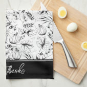感謝祭秋与えハーベ感謝していス キッチンタオル (四つ折り)