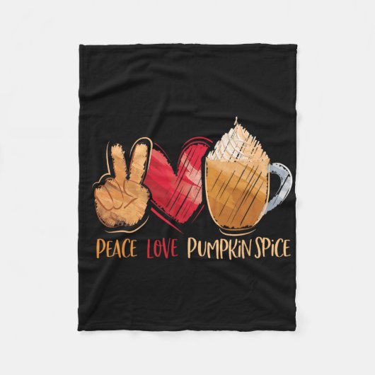 感謝祭秋女性ピースラブカボキンスパイス フリースブランケット (正面)
