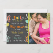 感謝祭秋妊娠の発表の秋 案内状 (正面)