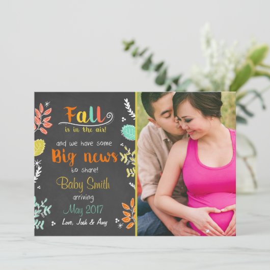 感謝祭秋妊娠の発表の秋 案内状 (スタンド正面)