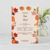 感謝祭秋招待状カード 招待状 (スタンド正面)